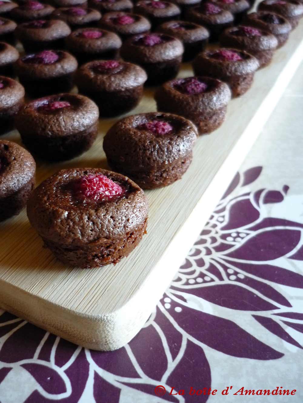 photo de Bouchées chocolat framboise