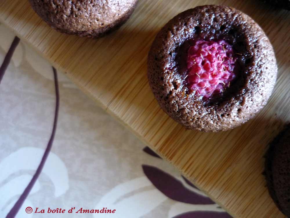 photo de Bouchées chocolat framboise