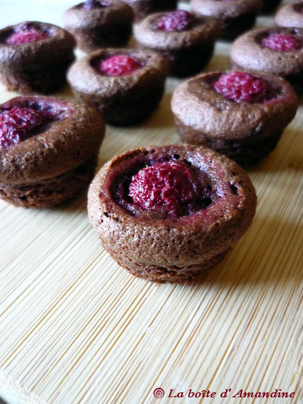 photo de Bouchées chocolat framboise