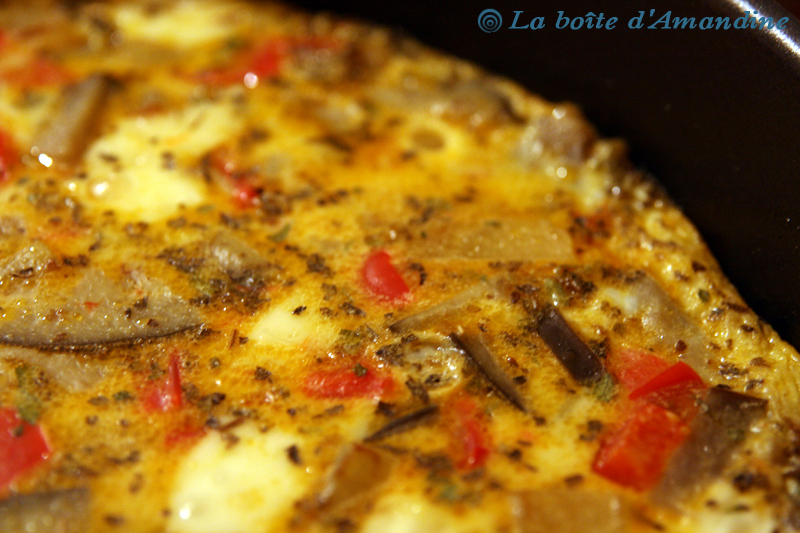 photo de Flan aubergine poivron mozzarella