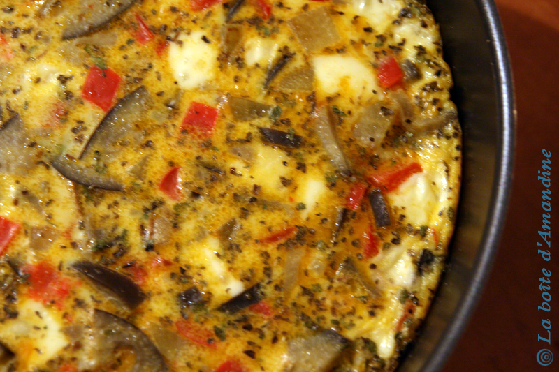 photo de Flan aubergine poivron mozzarella