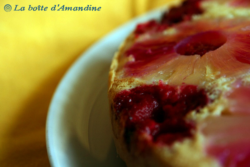 photo de Gâteau ananas framboises