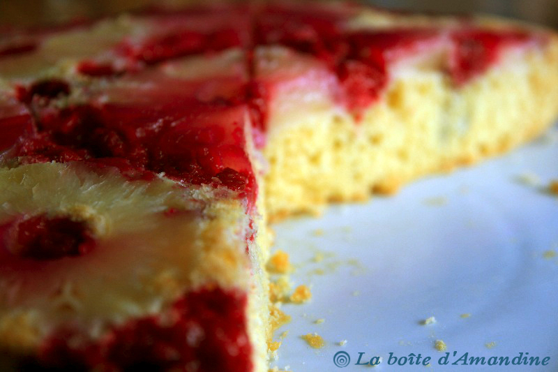 photo de Gâteau ananas framboises