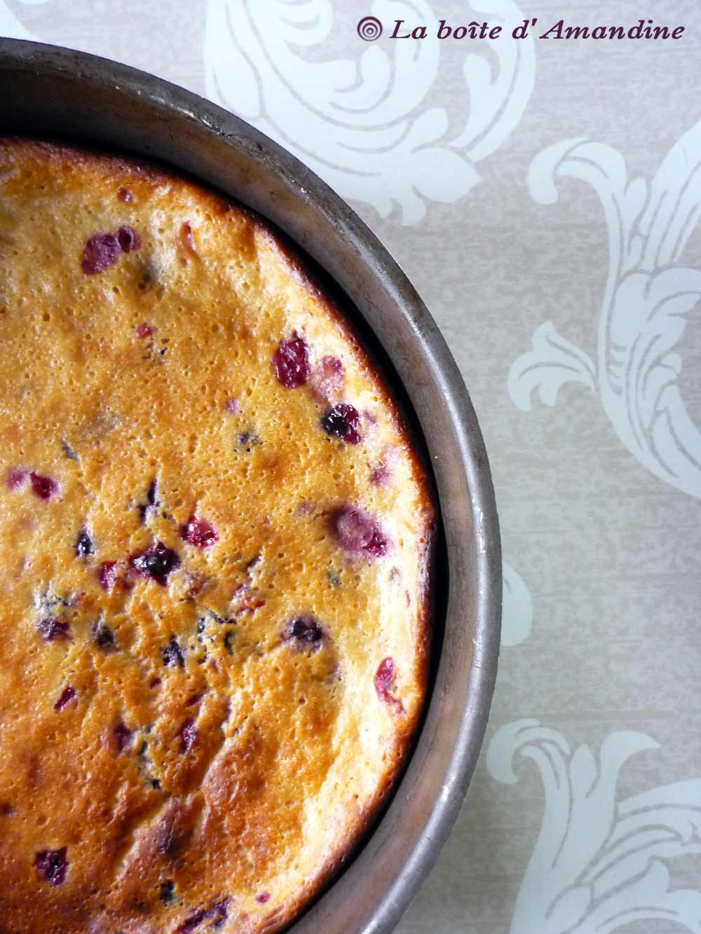 photo de Gâteau au fromage blanc et fruits rouges