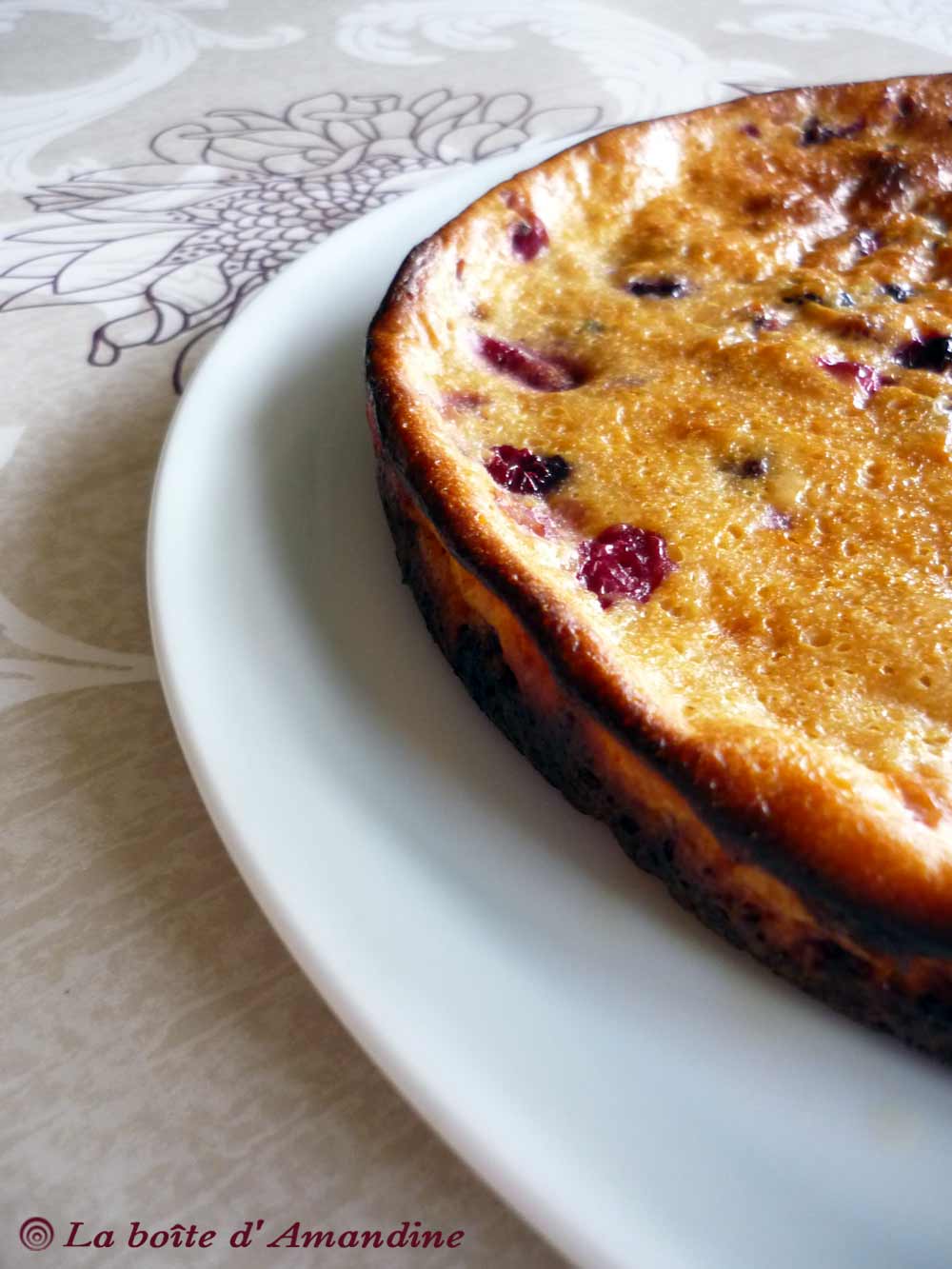 photo de Gâteau au fromage blanc et fruits rouges