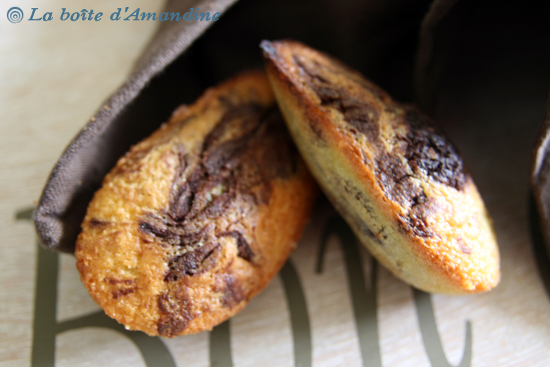 photo de Madeleines marbrées chocolat banane