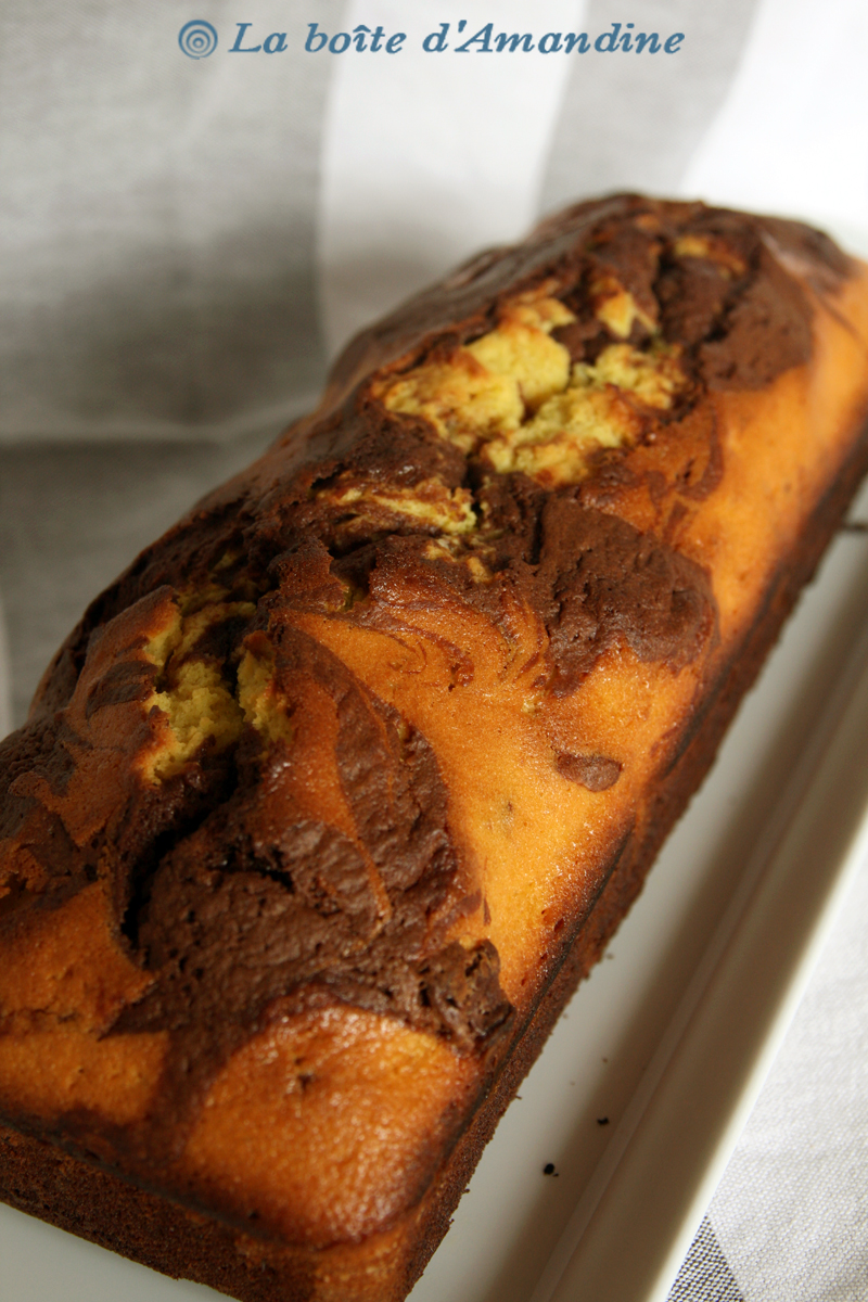 photo de Cake marbré citron chocolat