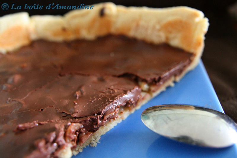 photo de Tarte choco-poires amandes