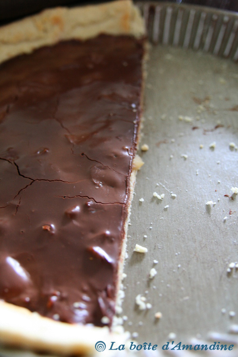 photo de Tarte choco-poires amandes